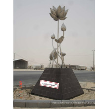 Modern Large Famous Abstract Arts Stainless steel304 Flower Sculpture for Outdoor decoration